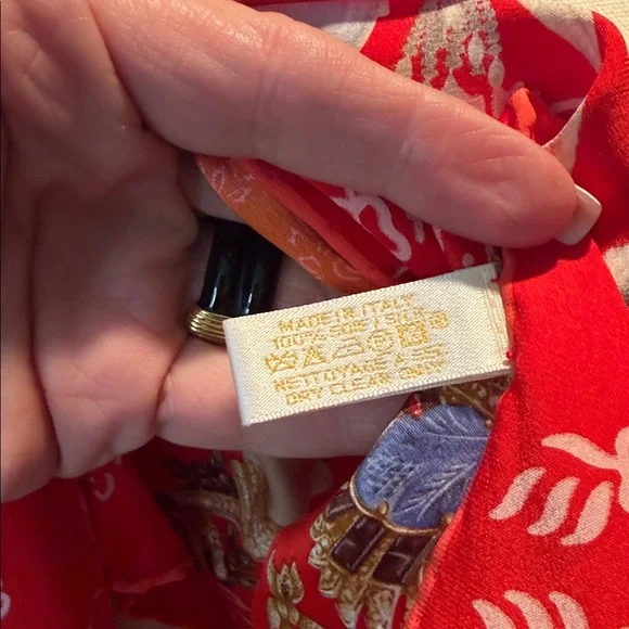 Cartier Red Silk Vintage Couture Scarf - Picture 7 of 8